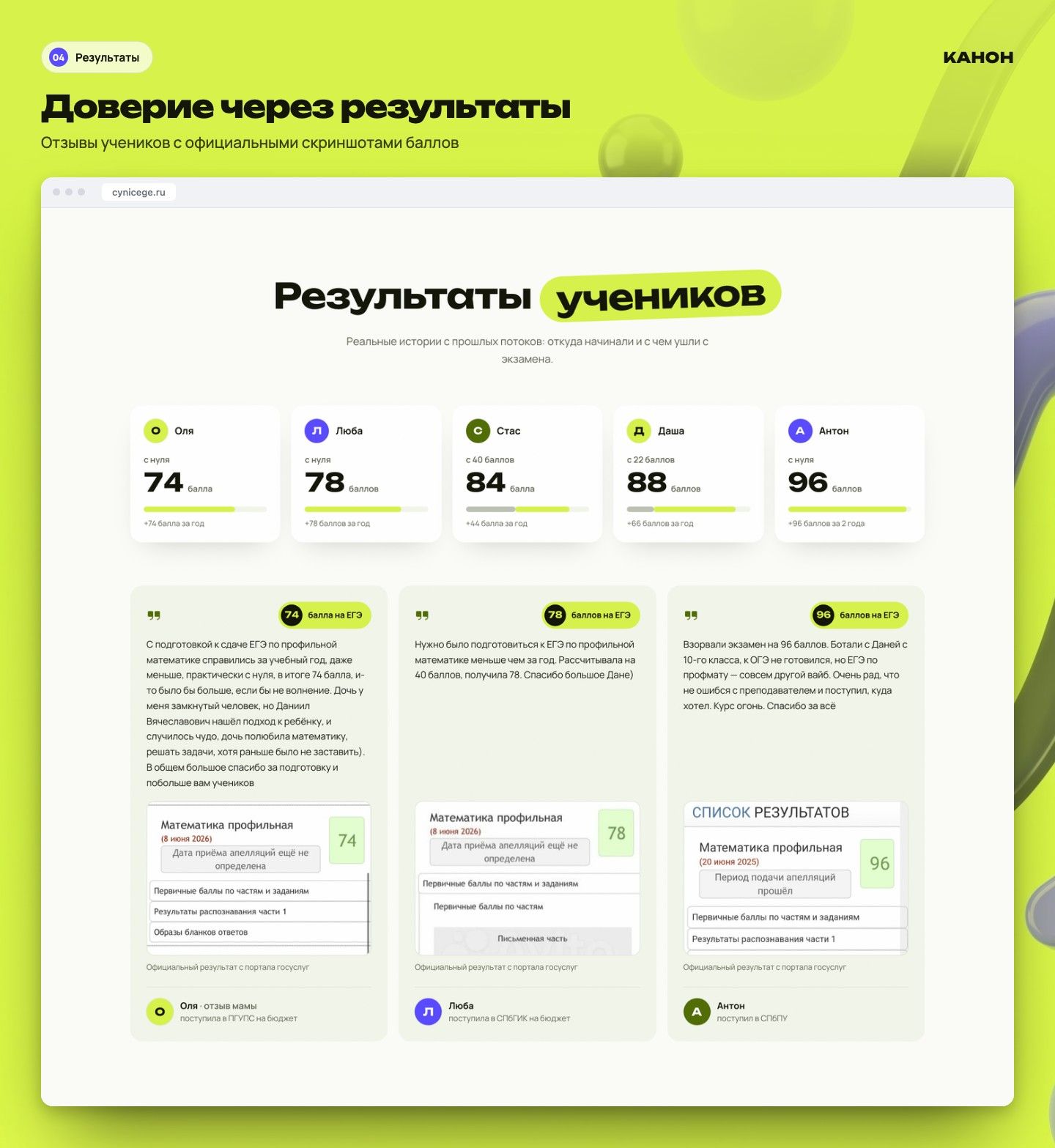 Канон — экран 4